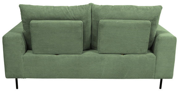 BIGSOFA  in Cord Salbeigrün  - Salbeigrün/Schwarz, KONVENTIONELL, Textil/Metall (246/100/116cm) - Carryhome