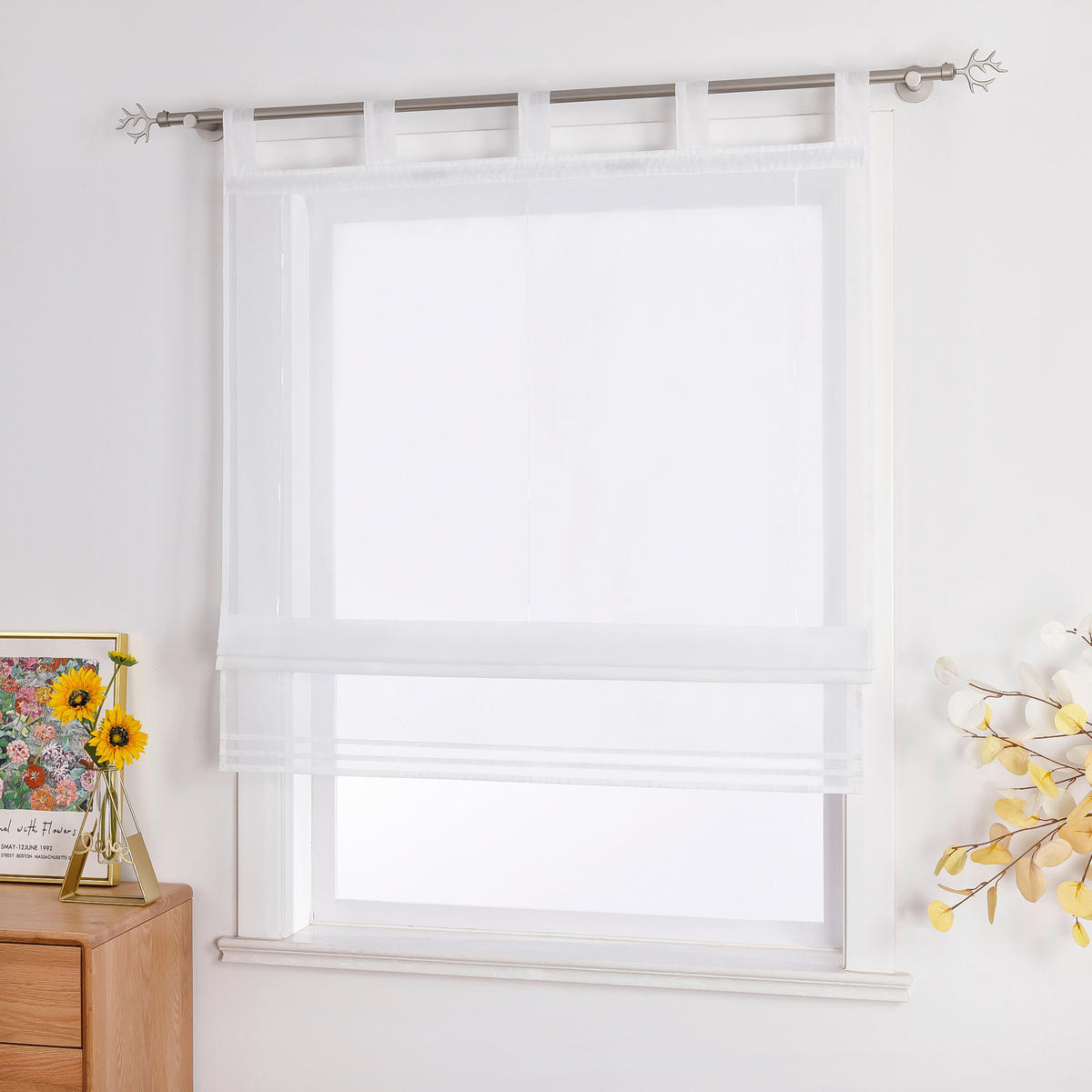 RAFFROLLO  transparent  45/155 cm    - Weiß Hochglanz, Basics, Textil (45/155cm)