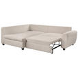 ECKSOFA  in Plüsch Creme  - Creme/Schwarz, KONVENTIONELL, Kunststoff/Textil (175/249cm) - Carryhome