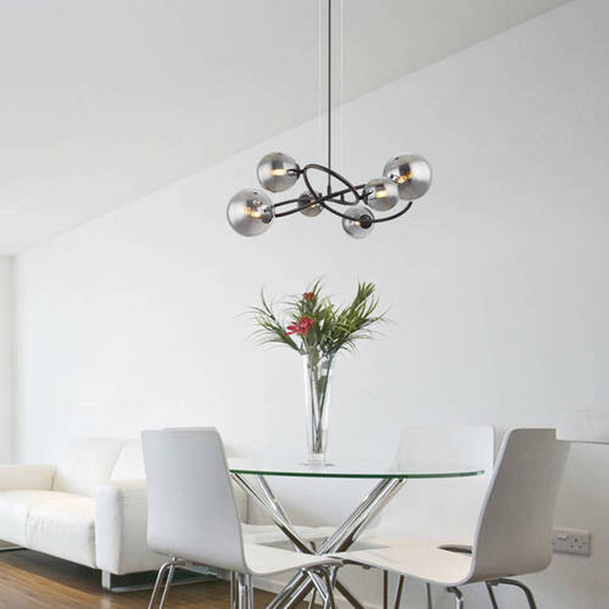 VISEČA LED-SVETILKA   //3000 K/230 V/ - črna/prosojno, Design, kovina/umetna masa (62,2/58,8/120cm) - Globo