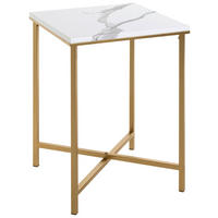 BEISTELLTISCH 39/39/53 cm Goldfarben quadratisch  - Goldfarben, Trend, Holzwerkstoff/Metall (39/39/53cm)