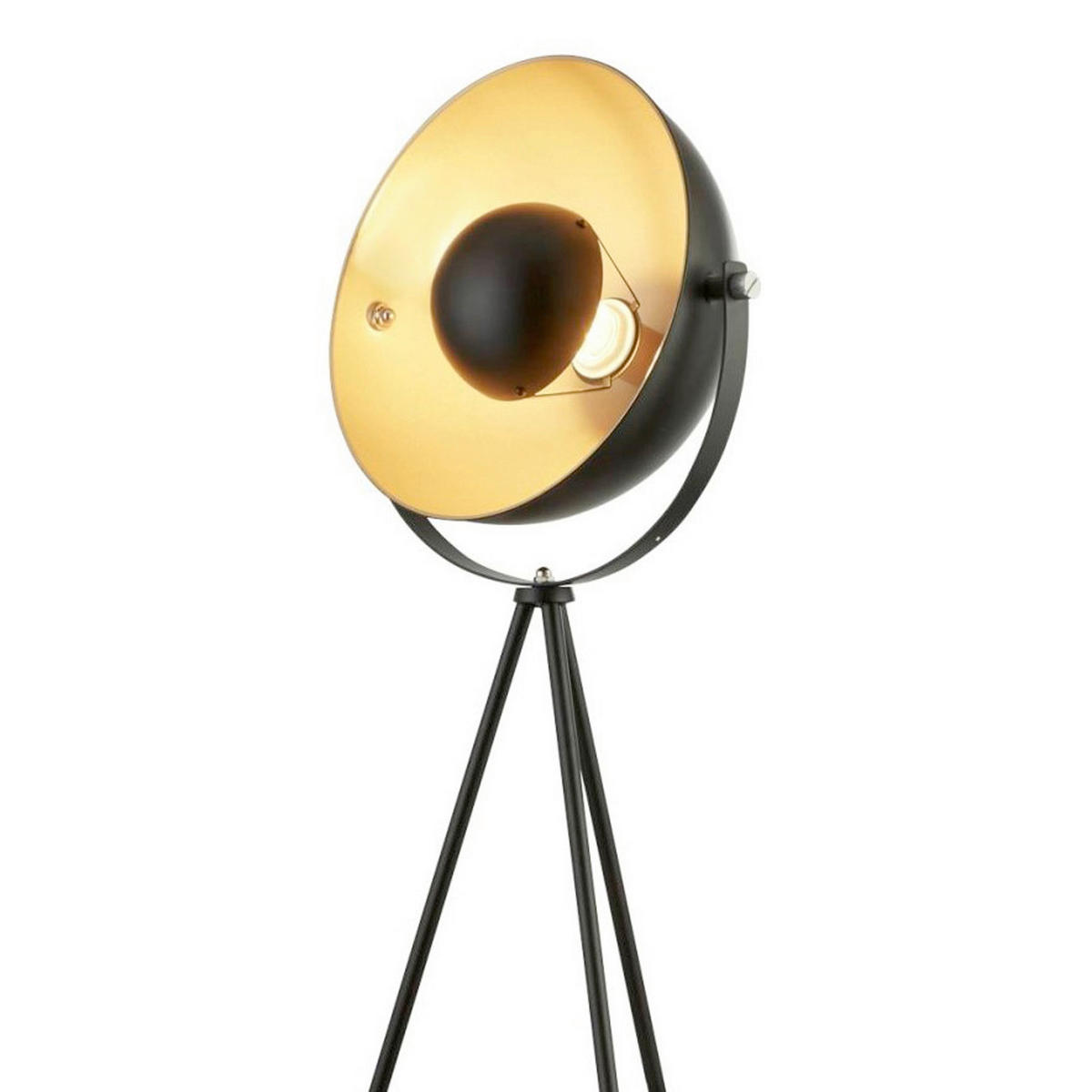 Lampadar 54/62/144 cm    - auriu/negru, Basics, metal (54/62/144cm)