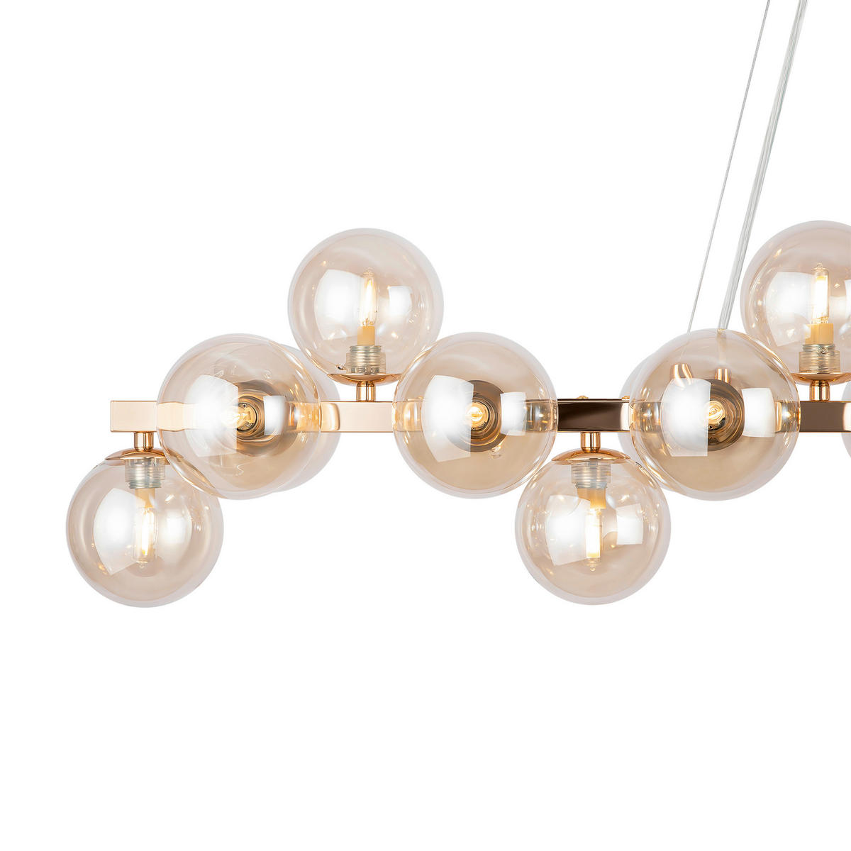 PENDELLEUCHTE 23,8/22,8/123,5 cm   - Goldfarben, Trend, Glas/Metall (23,8/22,8/123,5cm) - MAYTONI