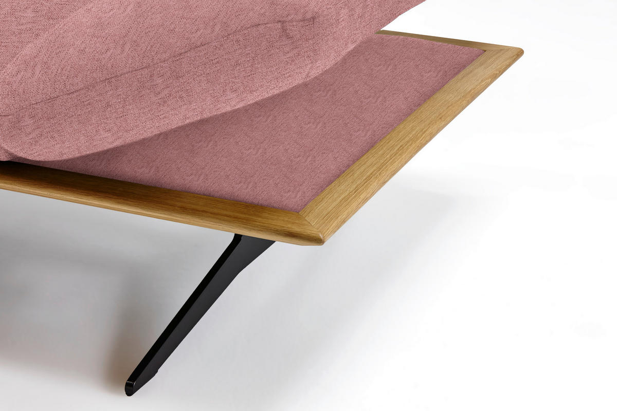 ECKSOFA in Flachgewebe Altrosa  - Schwarz/Altrosa, Design, Holz/Textil (159/314cm) - Dieter Knoll