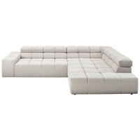 ECKSOFA  in Cord Silberfarben, Hellgrau  319/215 cm  - Silberfarben/Hellgrau, Design, Kunststoff/Textil (319/215cm) - Hom`in