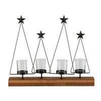 TEELICHTHALTER  - Schwarz, Basics, Metall (33/30/8cm)
