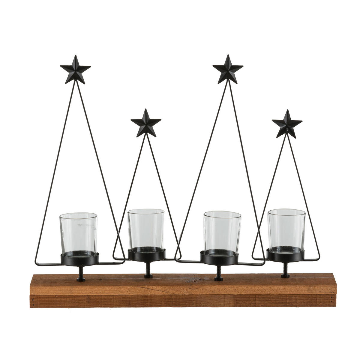 TEELICHTHALTER  - Schwarz, Basics, Metall (33/30/8cm)