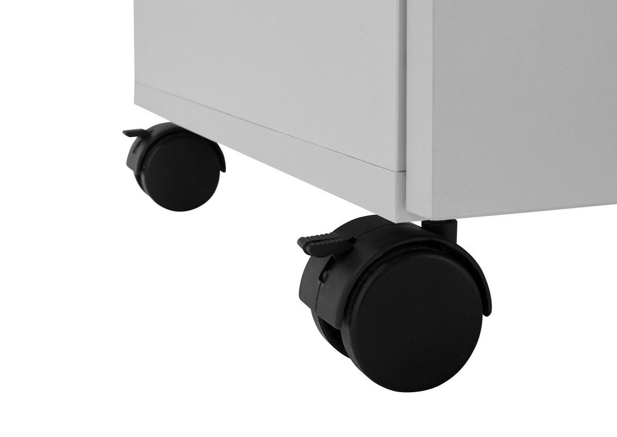 ROLLCONTAINER Grau  - Silberfarben/Grau, MODERN, Holzwerkstoff/Kunststoff (40/56/39cm) - Carryhome