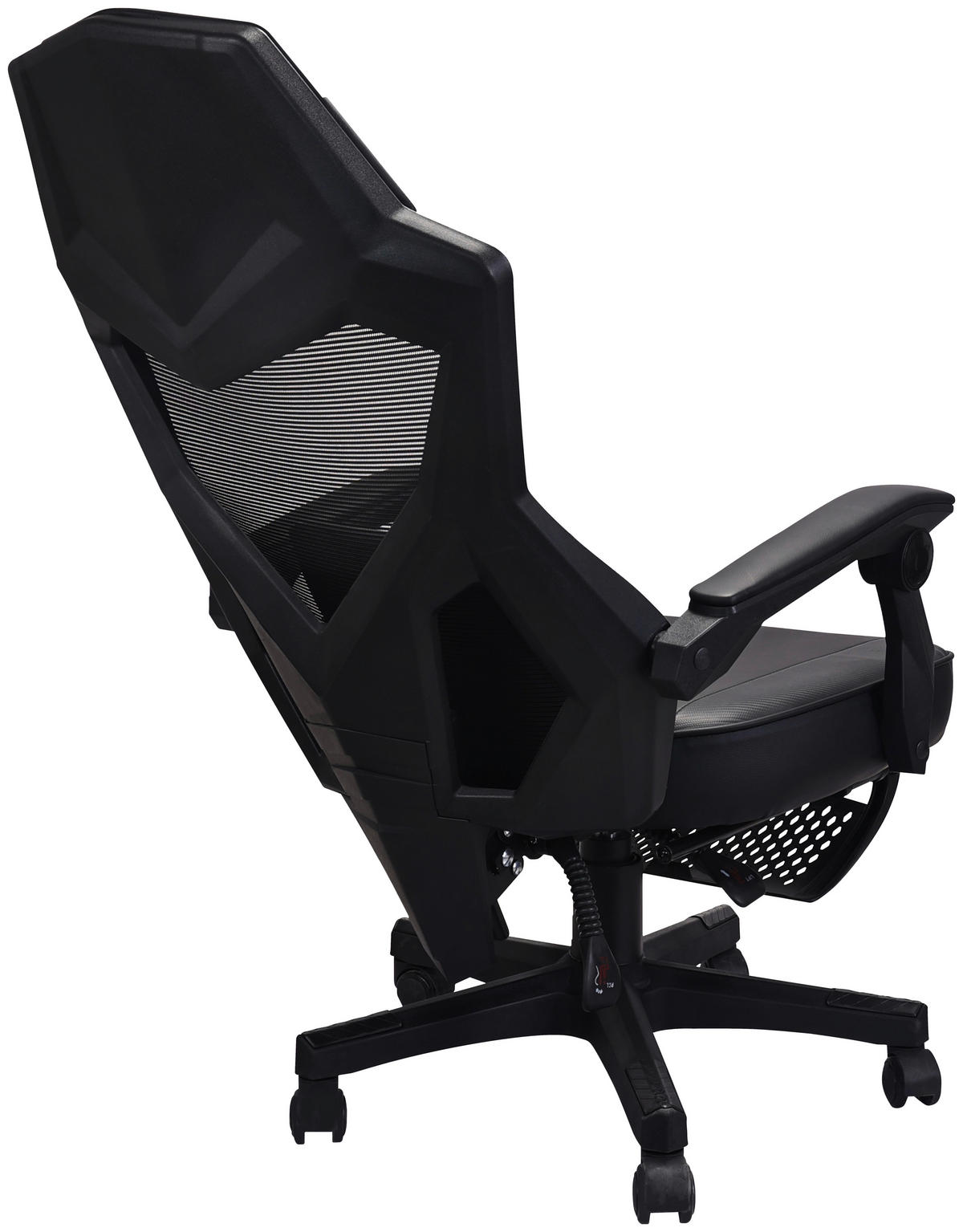 GAMINGSTUHL  in Lederlook, Netzbespannung Schwarz  - Schwarz, MODERN, Kunststoff/Textil (59/107-117/58cm) - Carryhome
