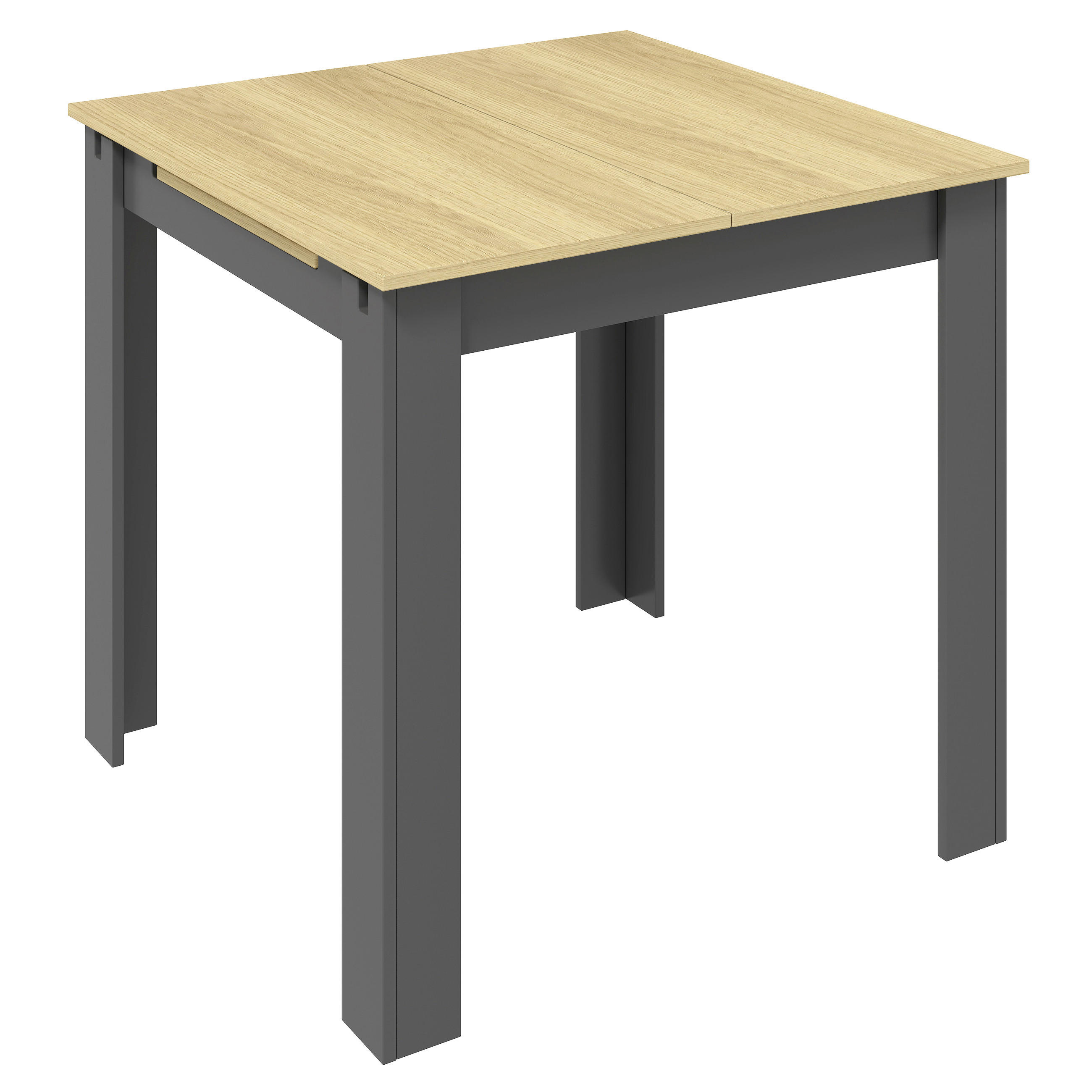 ÉTKEZŐASZTAL - méztölgy színű/antracit, Modern, faalapú anyag (80/80/75cm) - MID.YOU