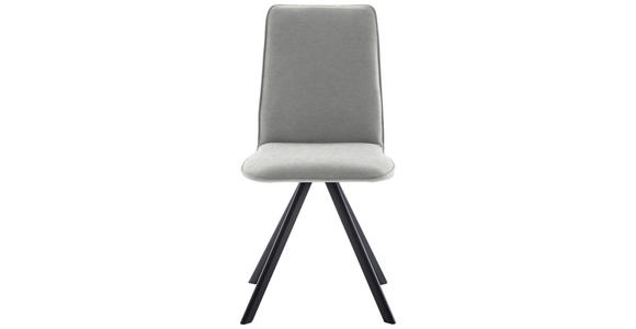 STUHL in Eisen Flachgewebe Metall, Textil - Creme/Schwarz, Design, Textil/Metall (48/93/60cm) - Cantus