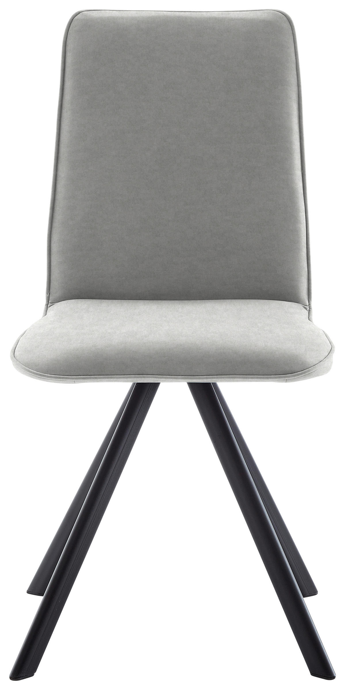 STUHL  in Eisen Flachgewebe  - Creme/Schwarz, Design, Textil/Metall (48/93/60cm) - Cantus