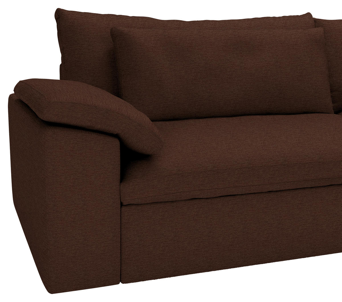 ECKSOFA  Chenille Dunkelbraun  - Dunkelbraun/Schwarz, Modern, Kunststoff/Textil (306/198cm) - Carryhome