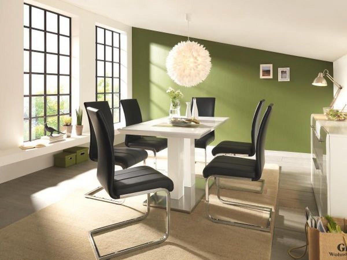 MASĂ din metal, material pe bază de lemn 120/80/76 cm   - alb/culoare inox, Design, metal/material pe bază de lemn (120/80/76cm) - Xora
