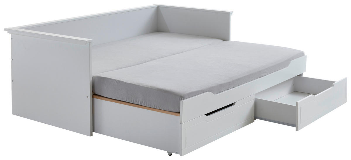 PAT EXTENSIBIL in alb  - alb, Konventionell, plastic/lemn (90/180/200cm) - Carryhome