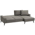 ECKSOFA in Velours Greige  - Greige/Schwarz, Basics, Holz/Textil (260/161cm) - Carryhome