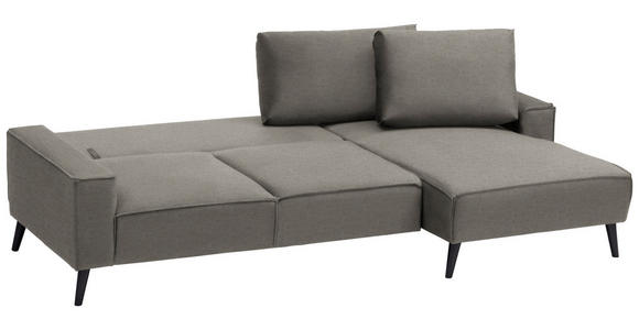 ECKSOFA in Velours Greige  - Greige/Schwarz, Basics, Holz/Textil (260/161cm) - Carryhome