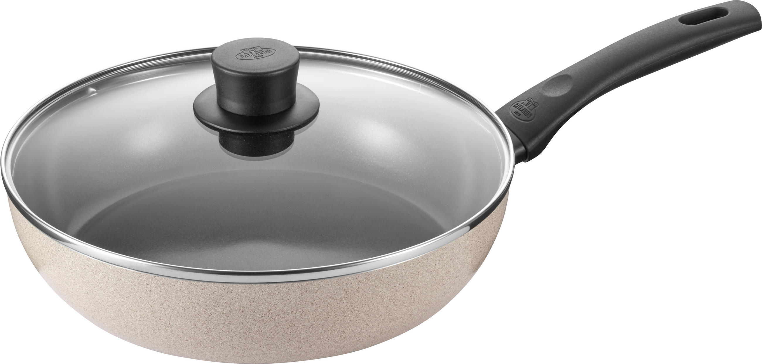SCHMORPFANNE Ledro Keramikbeschichtung 28 cm  - Beige/Schwarz, Basics, Metall (28cm) - Ballarini