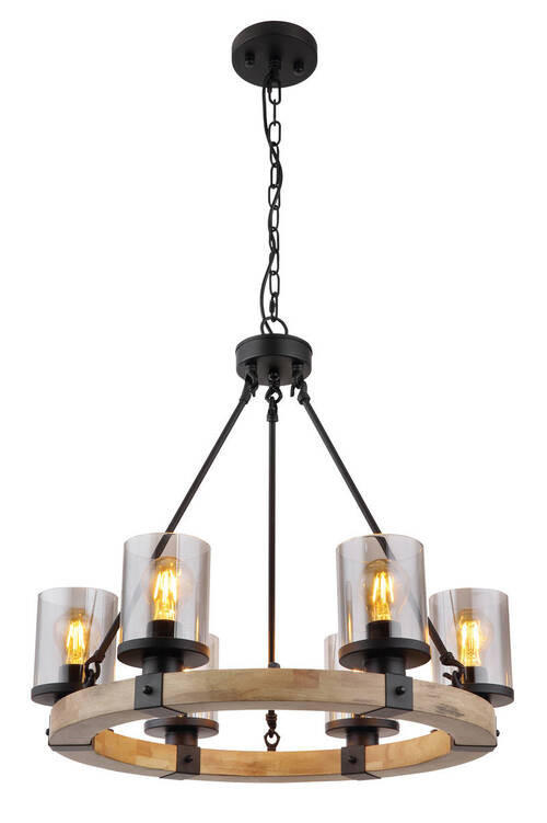 HÄNGLAMPA Lila 59/98 cm  - grå/svart, Natur, metall/trä (59/98cm) - Globo