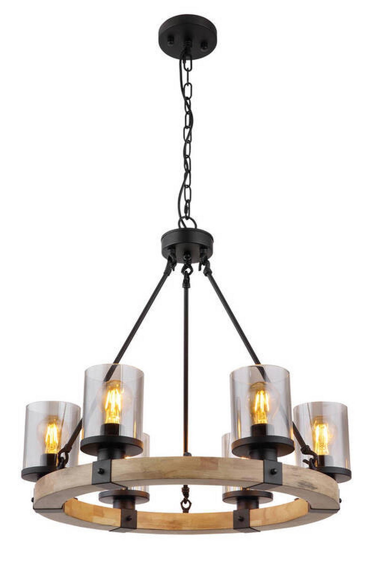 HÄNGLAMPA Lila 59/98 cm  - grå/svart, Natur, metall/trä (59/98cm) - Globo