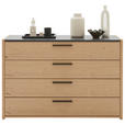 SIDEBOARD Neva 125,2/82,7/46 cm 4 Schublade(n)  - Eichefarben/Anthrazit, KONVENTIONELL, Holzwerkstoff/Metall (125,2/82,7/46cm) - Dieter Knoll