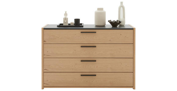 SIDEBOARD Neva 125,2/82,7/46 cm 4 Schublade(n)  - Eichefarben/Anthrazit, KONVENTIONELL, Holzwerkstoff/Metall (125,2/82,7/46cm) - Dieter Knoll