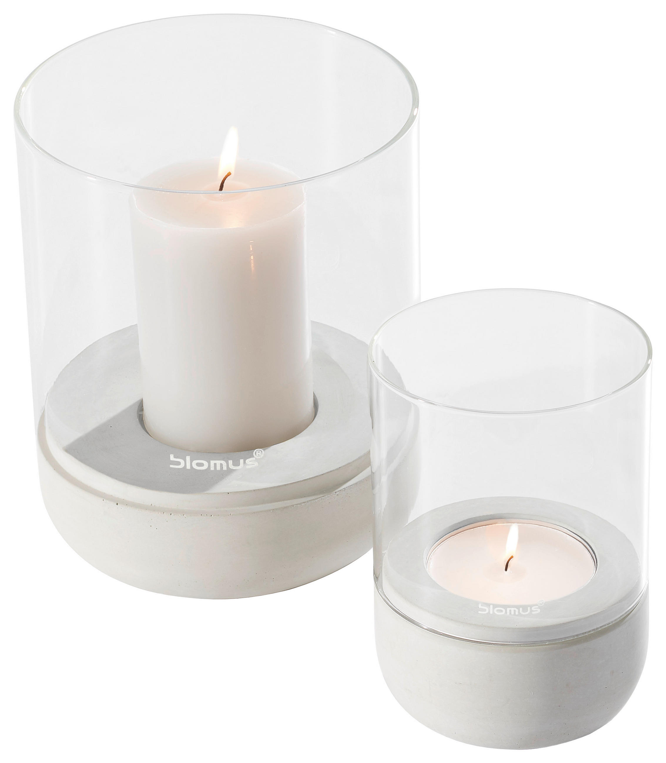 WINDLICHT Grau 10/14 cm - Grau, Basics, Glas/Stein (10/14cm) - Blomus