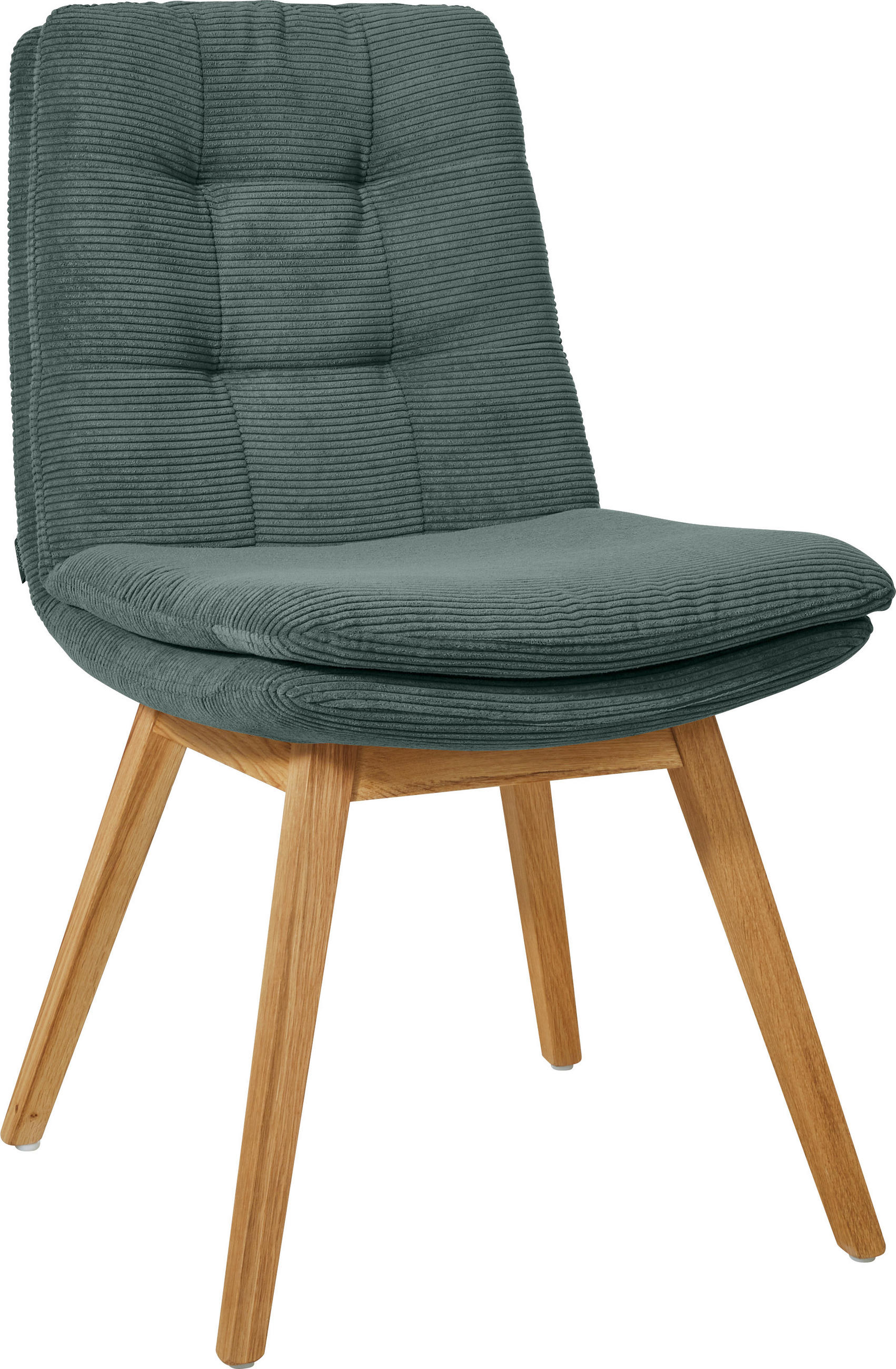 STUHL  Stoffauswahl, Typenauswahl, Gestellauswahl Cord  Grün  - Eichefarben/Grün, Design, Holz/Textil (49/90/69cm) - Johann Jakob