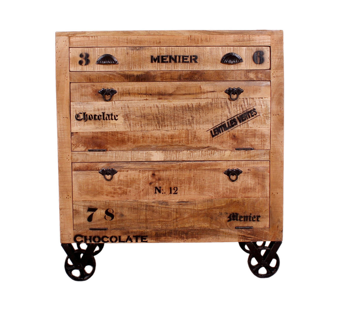 SCHUHSCHRANK Mangoholz massiv Naturfarben  - Schwarz/Naturfarben, Design, Holz/Metall (85/90/40cm) - MID.YOU