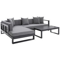 LOUNGEGARNITUR 180/248 cm Aluminium  - Anthrazit, Design, Glas/Textil (180/248cm) - Amatio