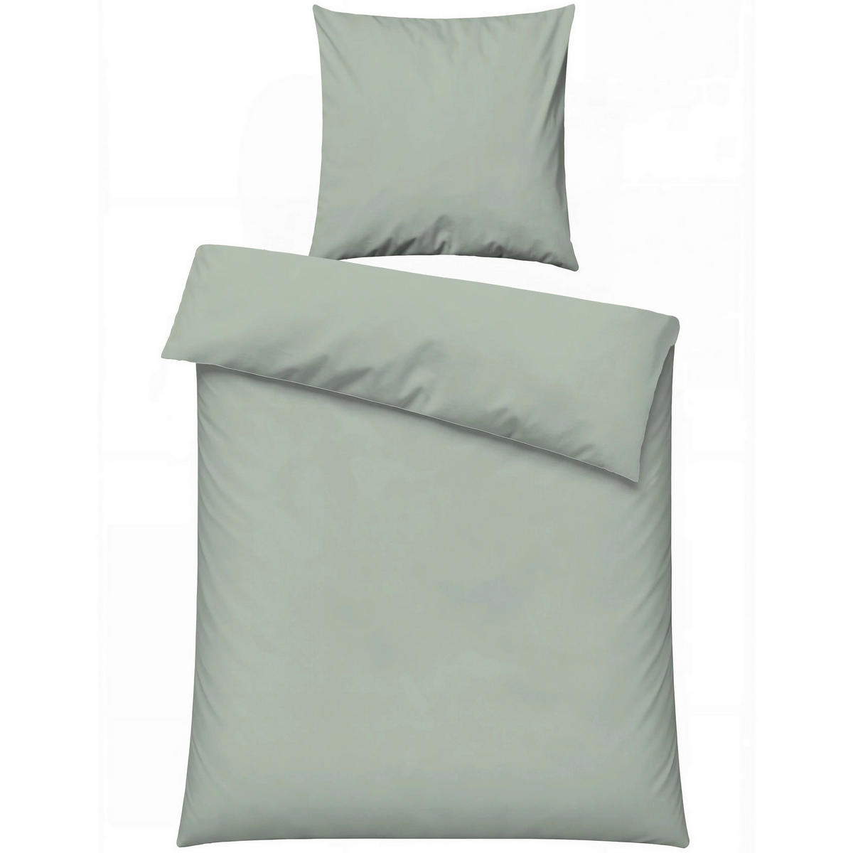 BETTWÄSCHE 135/200 cm  - Salbeigrün, Basics, Textil (135/200cm)