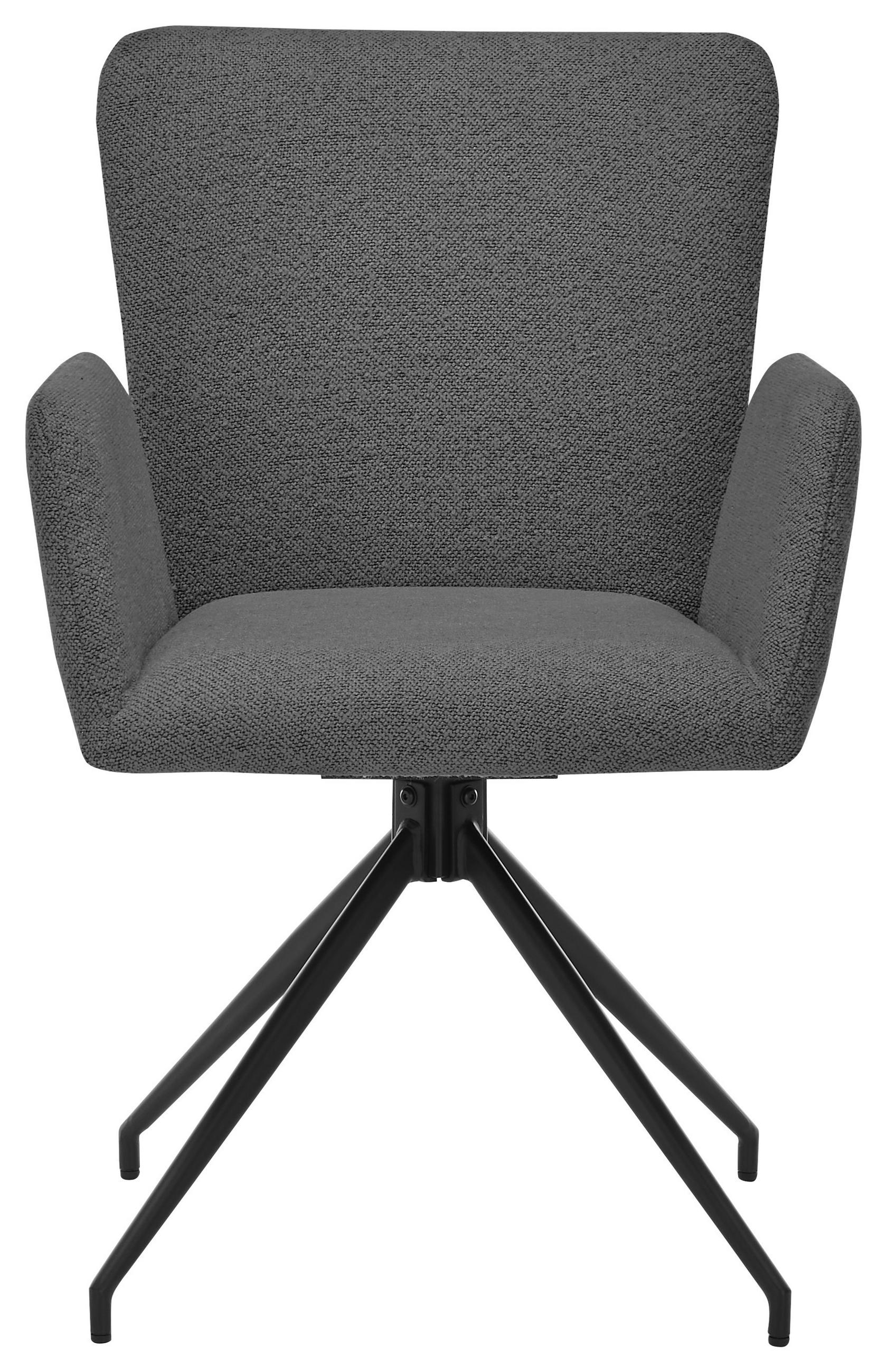 ARMLEHNSTUHL  in Stahl Bouclé  - Anthrazit/Schwarz, Trend, Textil/Metall (57/86/61,5cm) - SetOne by Musterring