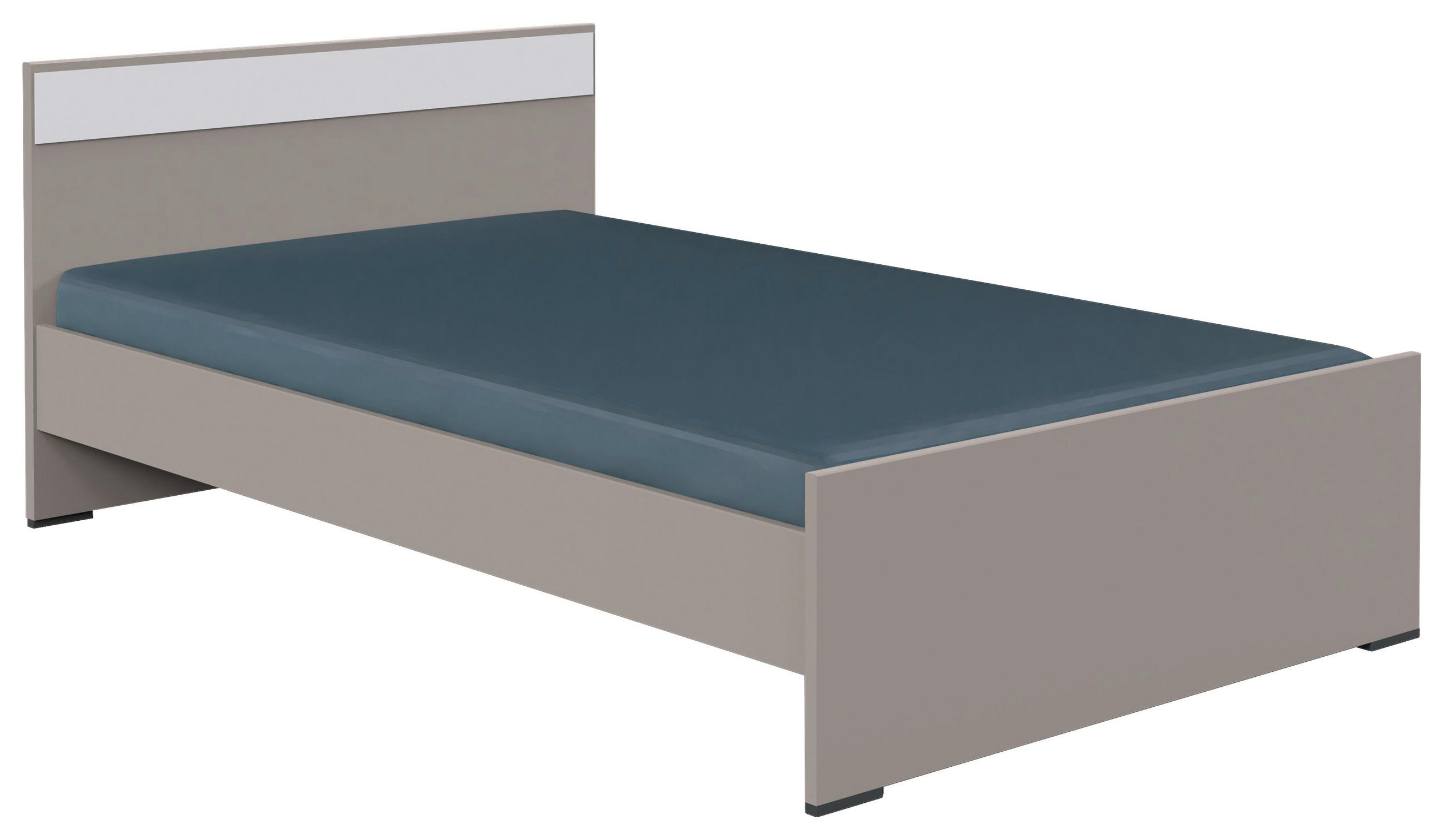 Carryhome Bett Grau, Weiß, Sahara 120x200 cm