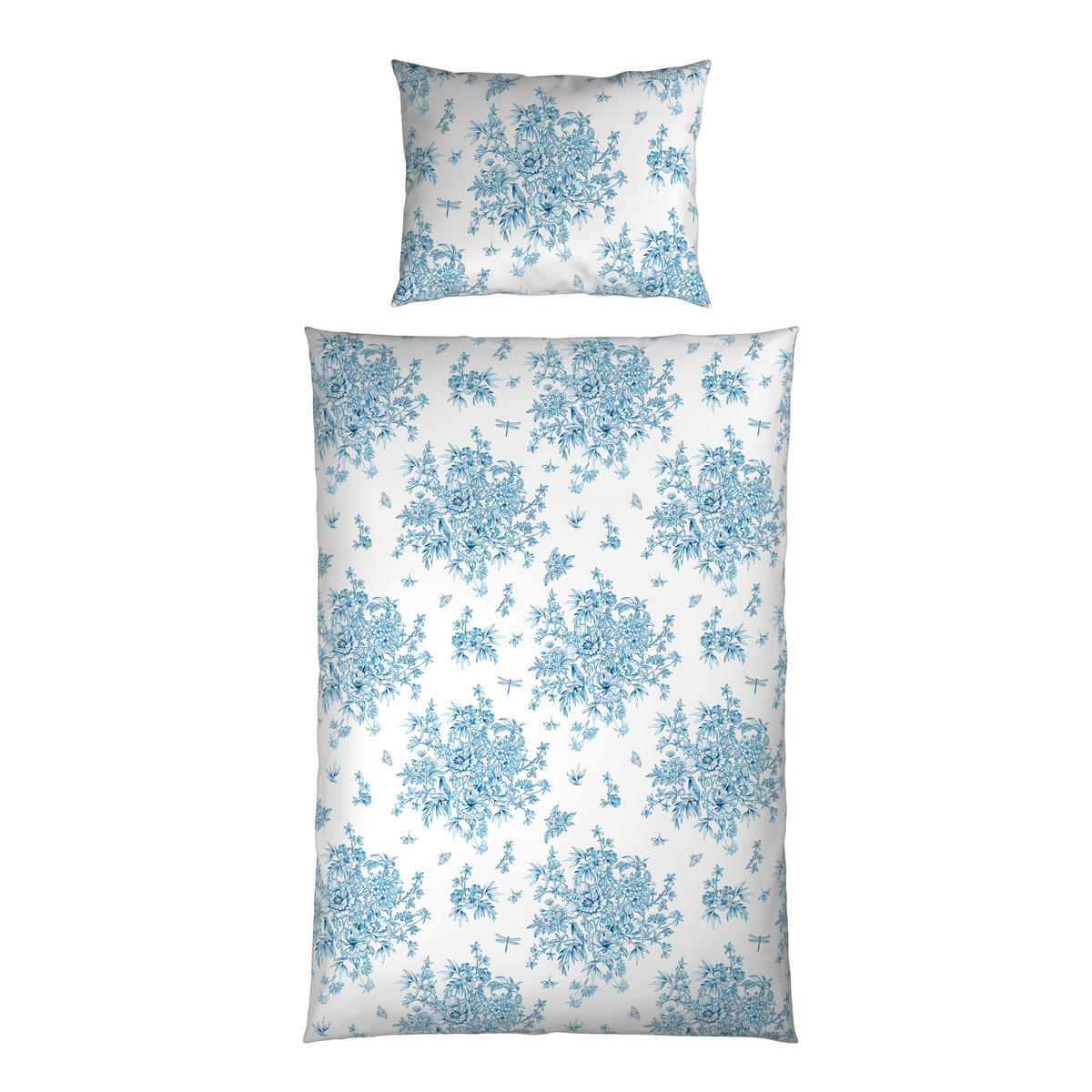 BETTWÄSCHE Satin 140/200 cm  - Blau/Weiß, KONVENTIONELL, Textil (140/200cm) - Esposa