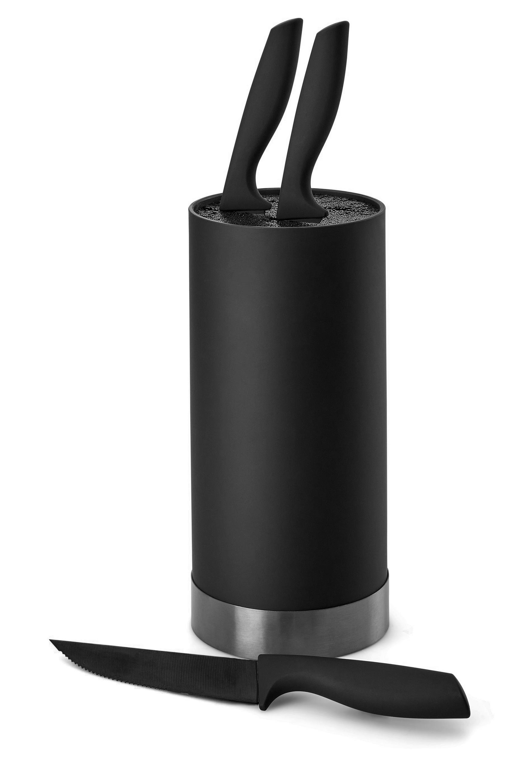 KNIVBLOCK 4 delar  - svart, Basics, plast (11/22cm) - Echtwerk