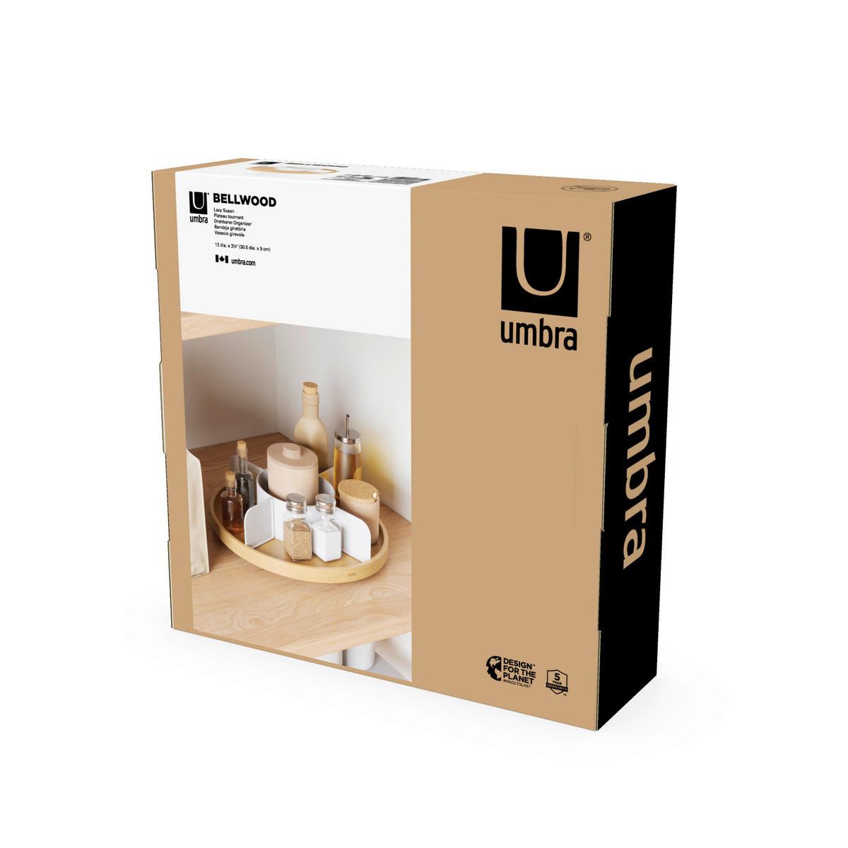 ORGANIZATOR  BELLWOOD 30/30/9 cm                  - bela/naravne barve, Basics, umetna masa/les (30/30/9cm) - Umbra