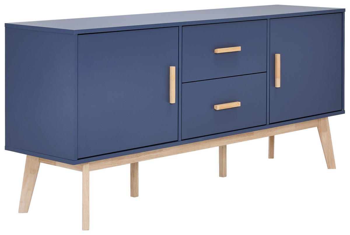 SIDEBOARD  in 160/72/40 cm  - Dunkelblau/Naturfarben, Design, Holz/Holzwerkstoff (160/72/40cm) - MID.YOU