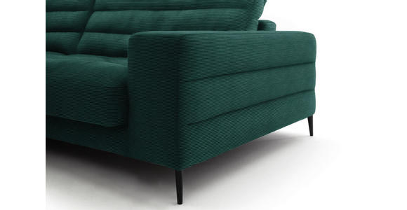 ECKSOFA in Cord Grün  - Schwarz/Grün, Design, Textil/Metall (207/296cm) - Dieter Knoll