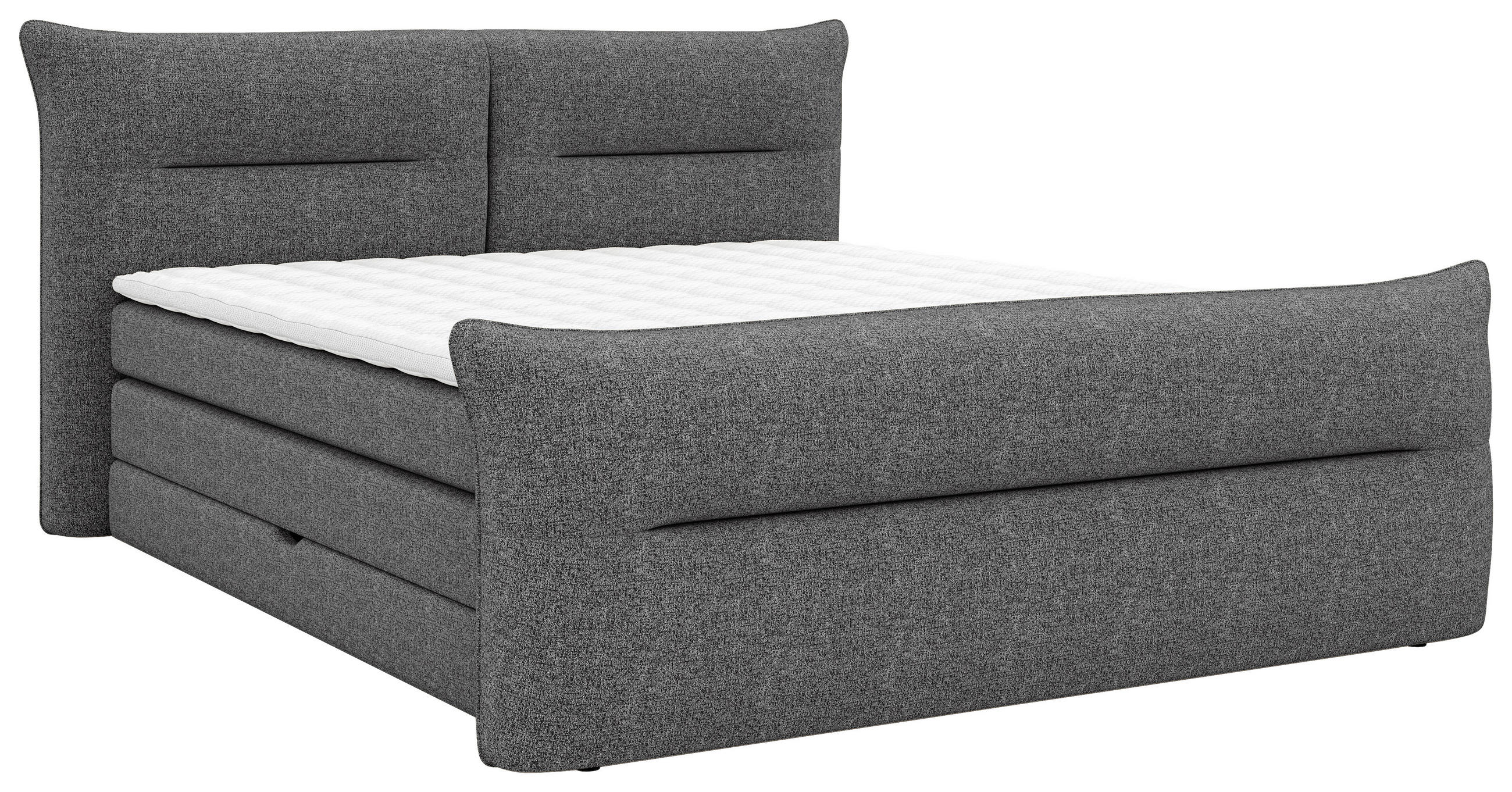 BOXSPRINGBETT 180/200 cm  in Anthrazit  - Anthrazit/Schwarz, Design, Kunststoff/Textil (180/200cm) - Chameo
