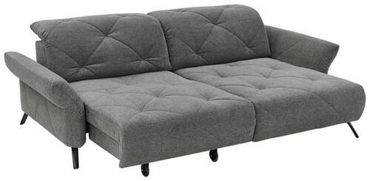 ECKSOFA in Webstoff Anthrazit  - Anthrazit/Schwarz, Design, Textil/Metall (244/173cm) - Moderano