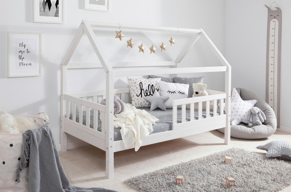 HAUSBETT 80/160 cm Weiss  - Weiss, Modern, Holz (80/160cm) - MID.YOU