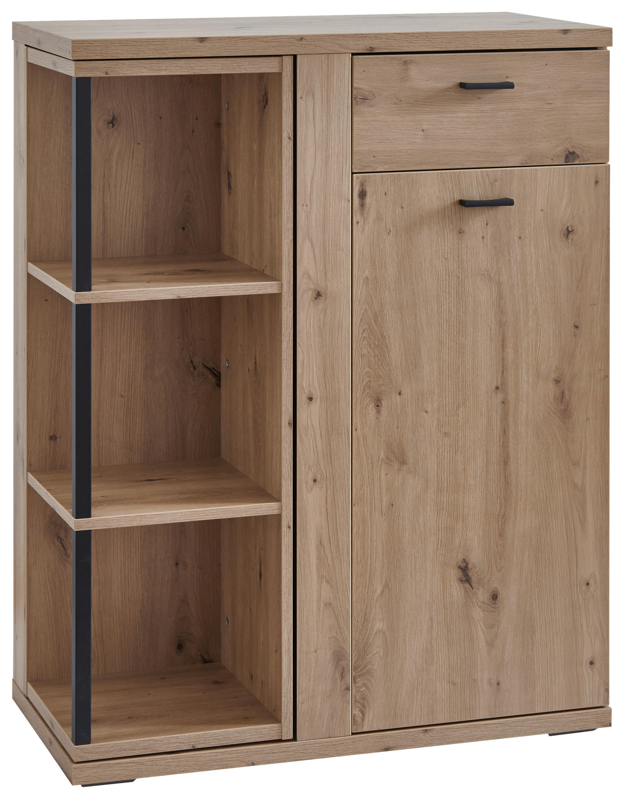 SCHUHSCHRANK Schwarz, Eiche Artisan  - Schwarz/Eiche Artisan, KONVENTIONELL, Holzwerkstoff/Kunststoff (79,9/102,6/40,2cm) - Cantus
