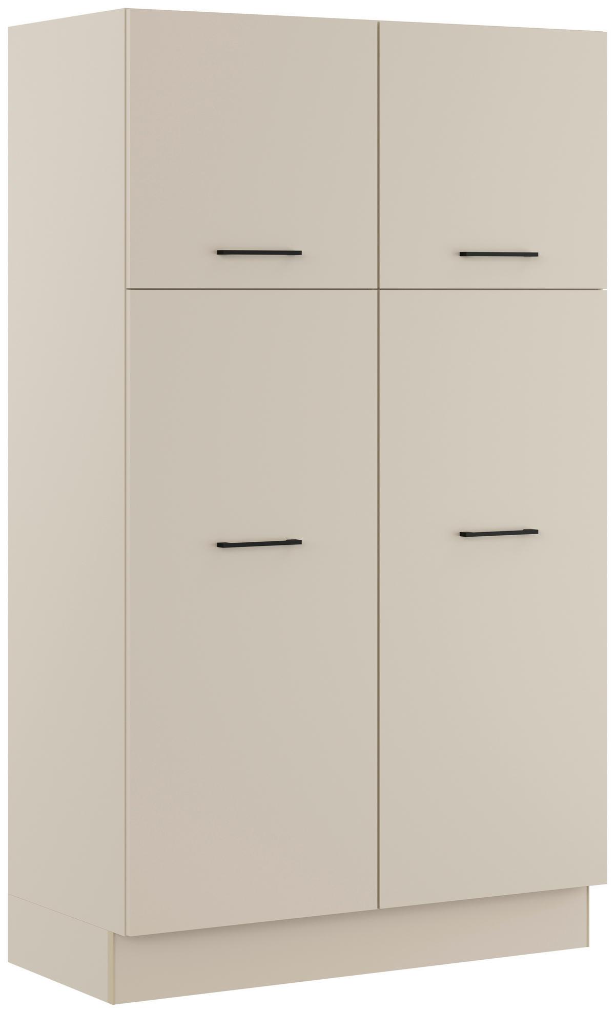 WÄSCHESCHRANK 120/206,2/58 cm  in Hellgrau  - Hellgrau/Schwarz, Basics, Holzwerkstoff/Metall (120/206,2/58cm) - Impuls