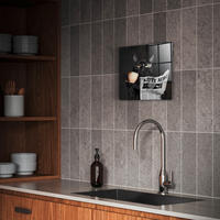 GLASTAVLA 30/30 cm  - svart/mörkgrön, Basics, metall/papper (30/30cm) - Monee