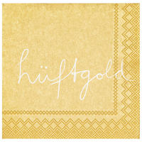 SERVIETTE DE TABLE  25/25 cm   - doré, Basics, papier (25/25cm) - Räder