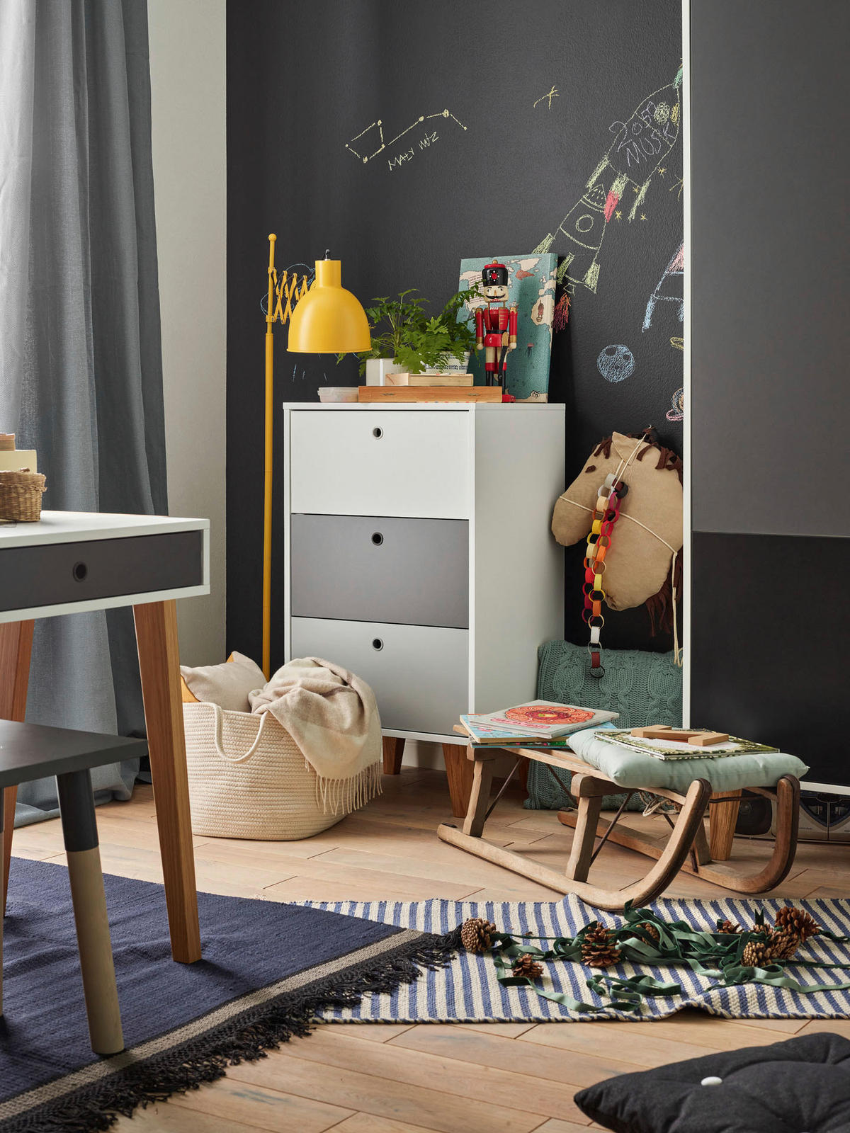 KOMMODE  in 53,4/96/45 cm  - Eichefarben/Graphitfarben, MODERN, Holz/Holzwerkstoff (53,4/96/45cm) - MID.YOU