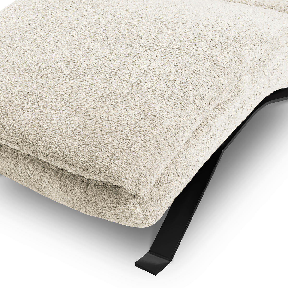 RELAXLIEGE Echtleder Weiß  - Schwarz/Weiß, Design, Leder/Metall (65/95/171cm) - Celina Home
