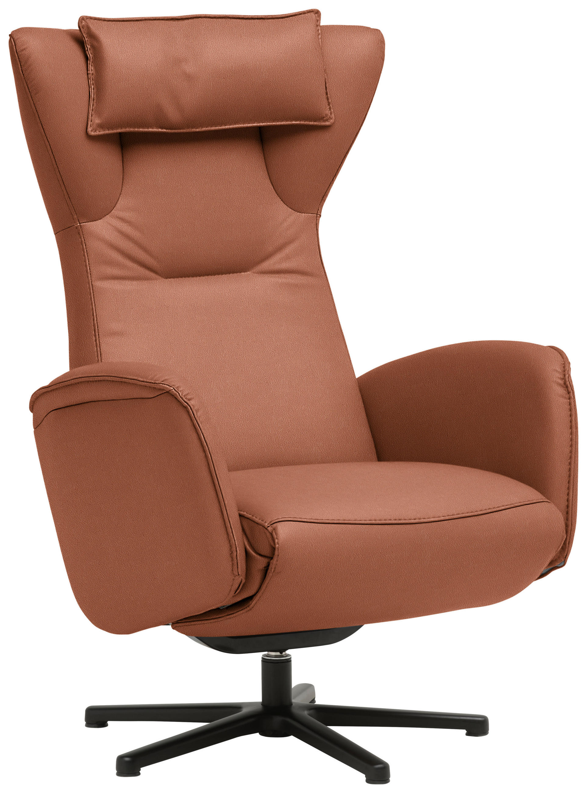 RELAXSESSEL Leder Cognac  - Cognac/Schwarz, Design, Leder/Metall (75/106/86cm) - Valdera