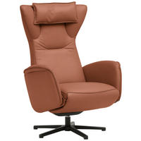 RELAXSESSEL Leder Cognac  - Cognac/Schwarz, Design, Leder/Metall (75/106/86cm) - Valdera