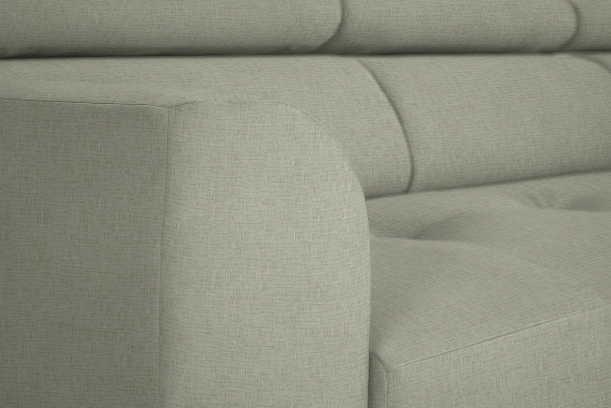 ECKSOFA in Chenille Creme  280/205 cm  - Creme/Schwarz, Design, Textil/Metall (280/205cm) - Xora